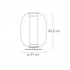 Dimension lampe de table Meridiano Fontana Arte Valente Design