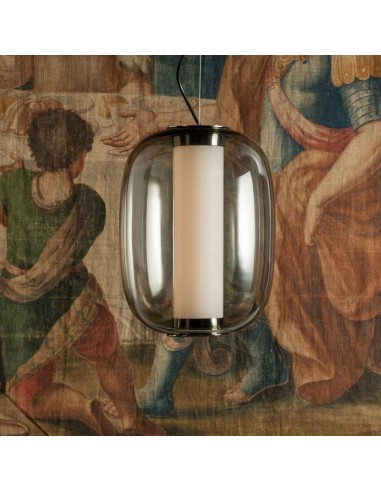Suspension Meridiano Grande fumé Fontana Arte Valente Design mise en scène