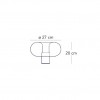 Dimension lampe de table Fontanella Medium Fontana Arte Valente Design