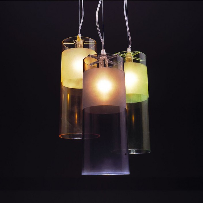 Suspension Easy violet orange et vert Kartell Valente Design