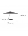 Dimension plafonnier Lederam C180 Catellani and Smith Valente Design