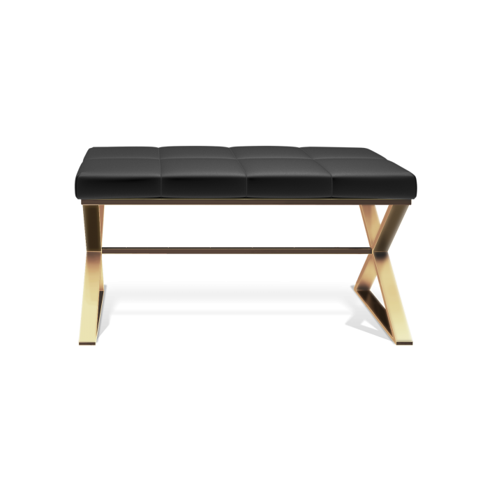 Banc de salle de bain BENCH or mat -noir, marque Decor Walther