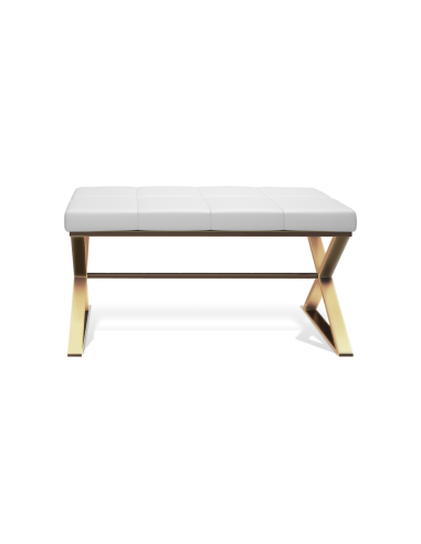 Banc / banquette siège de salle de bain BENCH or mat -blanc - Decor Walther