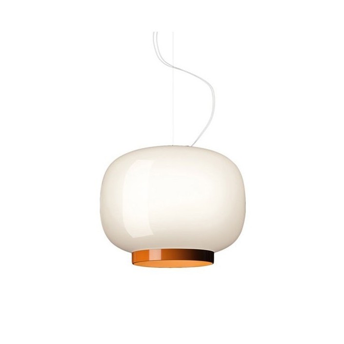 Suspension Chouchin Reverse 1 blanche/orange Foscarini Valente Design