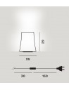 Dimension lampe de table Birdie Zero grande Foscarini Valente Design