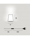 Dimension lampe de table Birdie Zero piccola Foscarini Valente Design