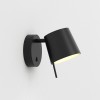Applique Miura Wall noir mat abat-jour noir mat Astro Lighting Valente Design de profil