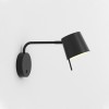 Applique Miura Swing Arm noir mat abat-jour noir mat Astro Lighting Valente Design de profil