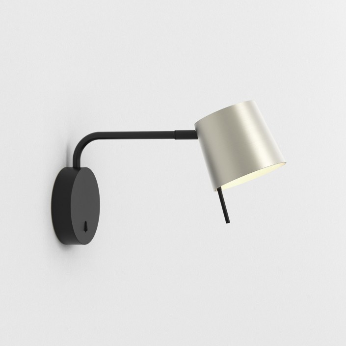 Applique Miura Swing Arm noir mat abat-jour nickel mat Astro Lighting Valente Design de profil