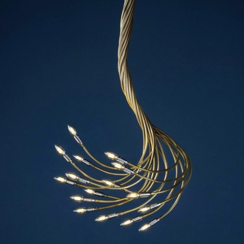 Plafonnier-suspension Turciu 16 laiton Catellani and Smith Valente Design