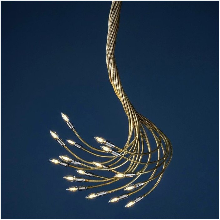 Plafonnier-suspension Turciu 16 laiton Catellani and Smith Valente Design