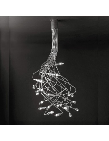 Plafonnier-suspension Turciu 21 nickel Catellani and Smith Valente Design