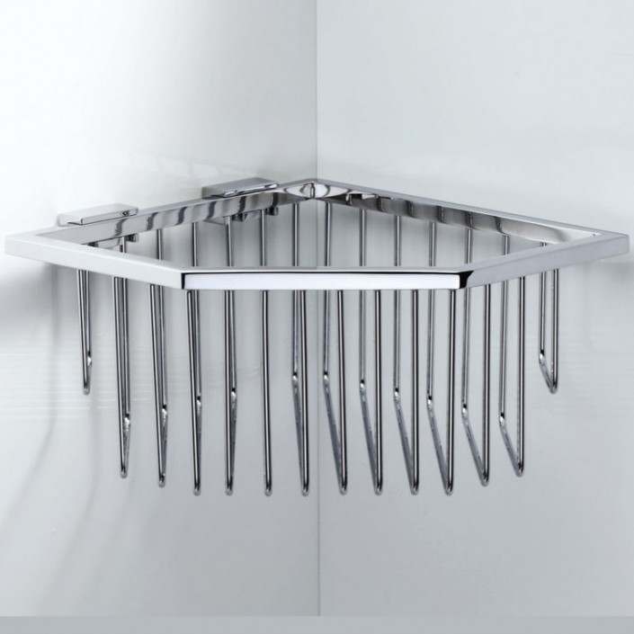 Panier de douche d'angle WA ECK1 chrome Decor Walther Valente Design dans la douche