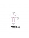 Dimension lampe de table Atollo Glass Small 236 Oluce Valente Design