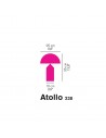 Dimension lampe de table Atollo Small 233 metal Oluce Valente Design