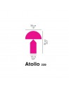 Dimension lampe de table Atollo Medium 239 metal Oluce Valente Design