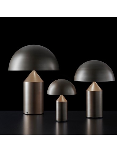 Lampe de table Atollo metal Large, Medium et Small bronze Oluce Valente Design