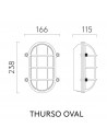 Dimension applique extérieure Thurso Oval Astro Lighting Valente Design