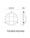 Dimension applique extérieure Thurso Round Astro Lighting Valente Design