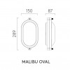 Dimension applique Malibu Oval Astro Lighting Valente Design