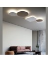Applique  / Plafonnier Puzzle Mega Round blanc et taupe + Mega Square blanc  Studio Italia Design Valente Design
