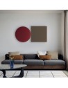 Applique  / Plafonnier Puzzle Mega Round rouge + Mega Square taupe Studio Italia Design Valente Design