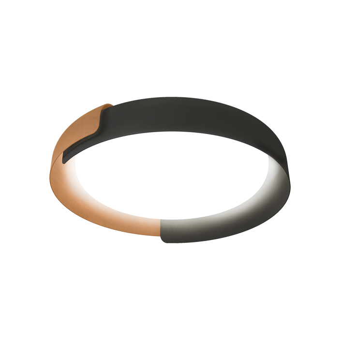 Plafonnier Dala gris foncé/cuivre Kundalini Valente Design