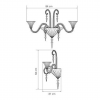 Dimension Applique Mille Nuits 2 lumières Baccarat - Valente Design