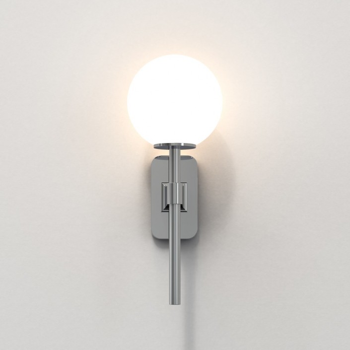 Applique Tacoma Single chrome poli verre rond blanc opalin Astro Lighting Valente Design