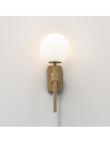 Applique Tacoma Single laiton verre rond strié blanc Astro Lighting Valente Design