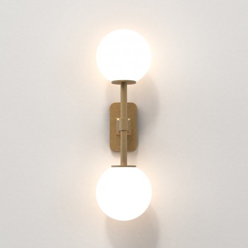 Applique Tacoma Twin laiton verre blanc opalin Astro Lighting Valente Design
