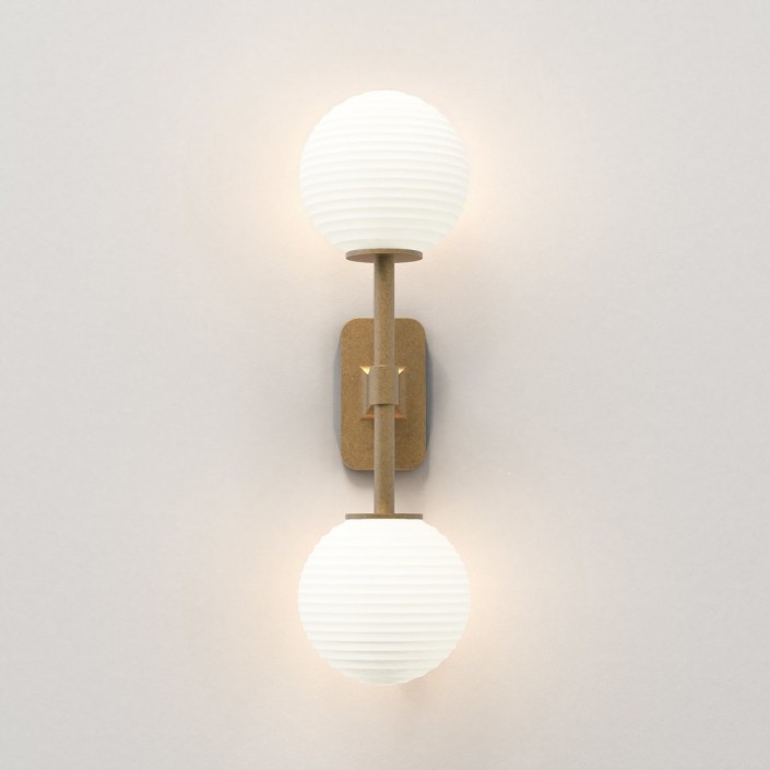 Applique Tacoma Twin laiton verre strié blanc  Astro Lighting Valente Design