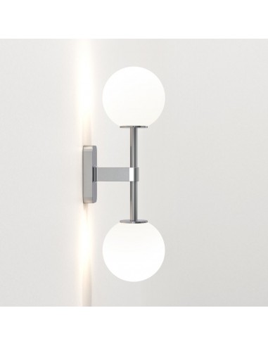 Applique Tacoma Twin chrome poli verre blanc opalin Astro Lighting Valente Design