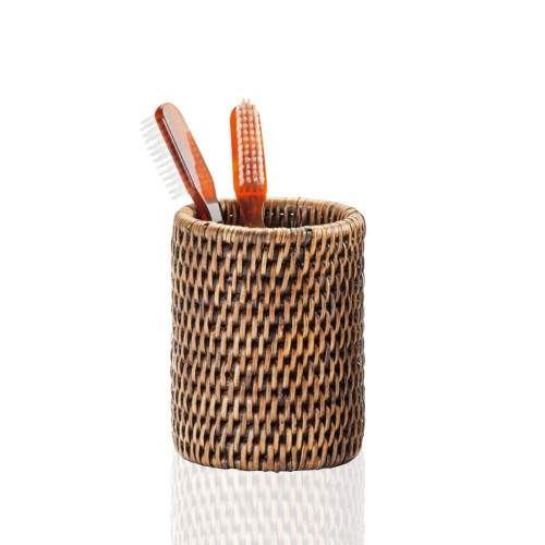 Gobelet porte-brosse à dents BASKET BER - Rotin foncé - Decor Walther - Valentedesign.com