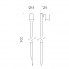 Dimension Spot piquet Bayville Spike 900 Astro Lighting Valente Design