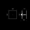 Dimensions Applique / Plafonnier Lampada Quadra LED Viabizzuno - Valente Design