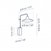 Dimension applique Platet A/01 Outdoor Bover Valente Design