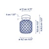 Dimension Plafonnier Nans PF/16 outdoor Bover Valente Design