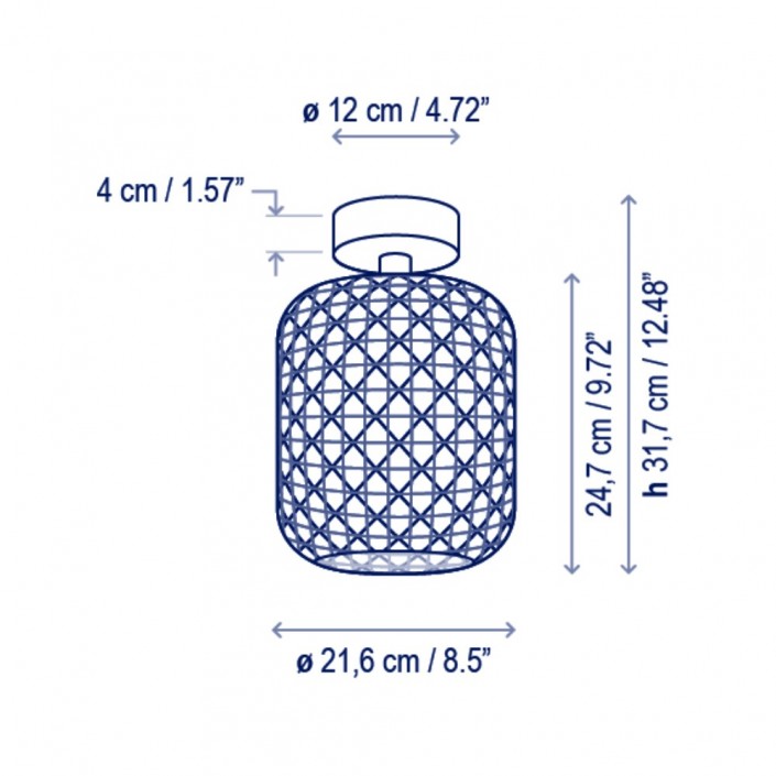 Dimension Plafonnier Nans PF/21 outdoor Bover Valente Design