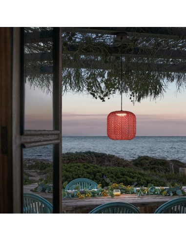 Suspensions Nans S/31 Outdoor rouge Bover Valente Design sur terrasse