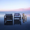 Lanternes solaire SKAAL teck 40 et 70 cm Les Jardins Valente Design bord de mer