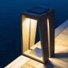 Lanterne solaire SKAAL teck 40 cm Les Jardins Valente Design bord de piscine