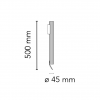 Dimension applique - plafonnier Flauta H500 Riga outdoor Flos Valente Design