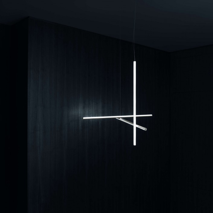 Suspension Coordinates 1 argent Flos Valente Design mise en scène