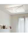 Pose au plafond. Applique-plafonnier LED Ariette FLOS - Luminaire carré en tissu blanc