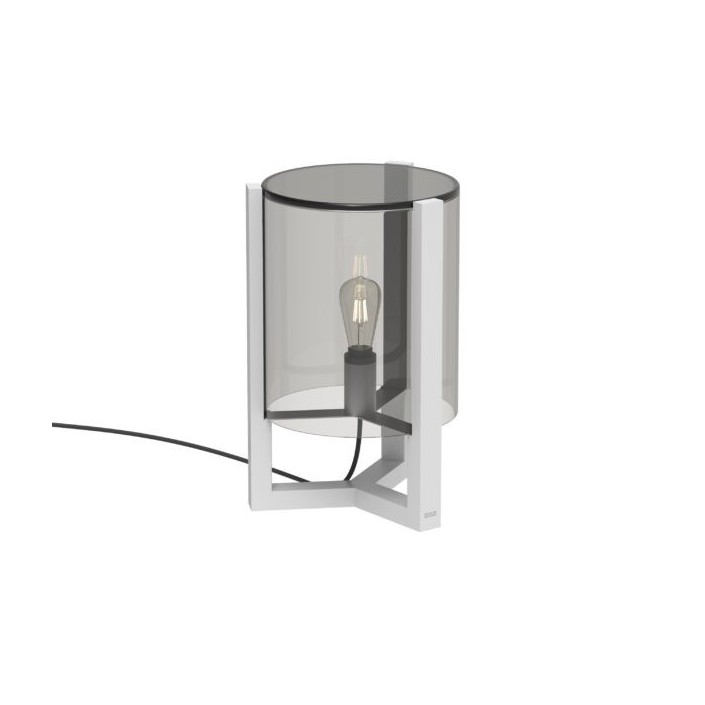 Lampe à poser Tristar Royal Botania Valente Design aluminium blanc verre fumé