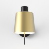 Applique Edward Wall noir mat abat-jour or mat Astro Lighting Valente Design de face