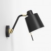 Applique Edward Wall noir mat abat-jour noir mat  Astro Lighting Valente Design de profil