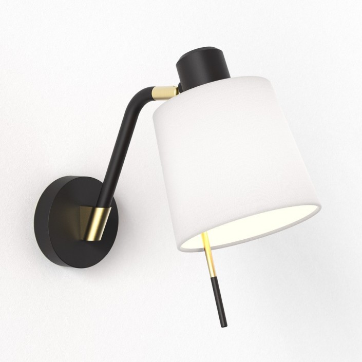Applique Edward Wall noir mat abat-jour blanc brillant Astro Lighting Valente Design