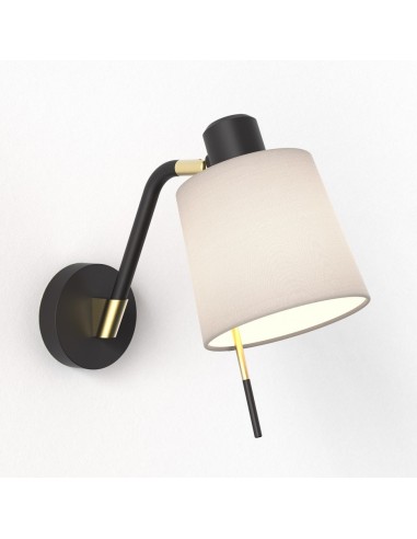 Applique Edward Wall noir mat abat-jour gris clair-putty Astro Lighting Valente Design